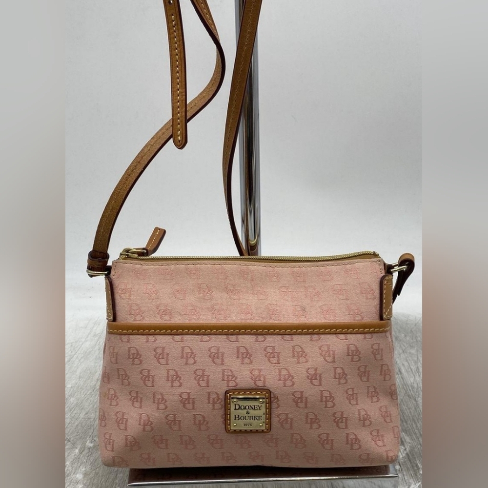 Dooney & Bourke Signature Blush Pink Canvas Crossbody Purse